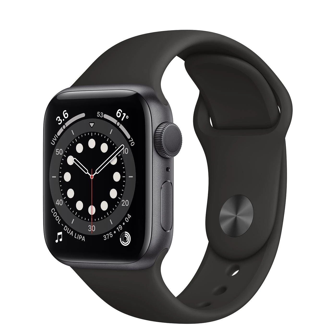 Apple Watch Series 6 GPS 40mm Space Gray Aluminum Case with Black Sport Band (MG133)